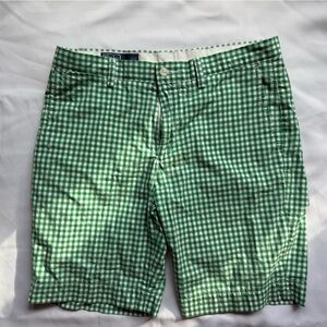 Men's Green Gingham Casual Shorts Polo Ralph Lauren